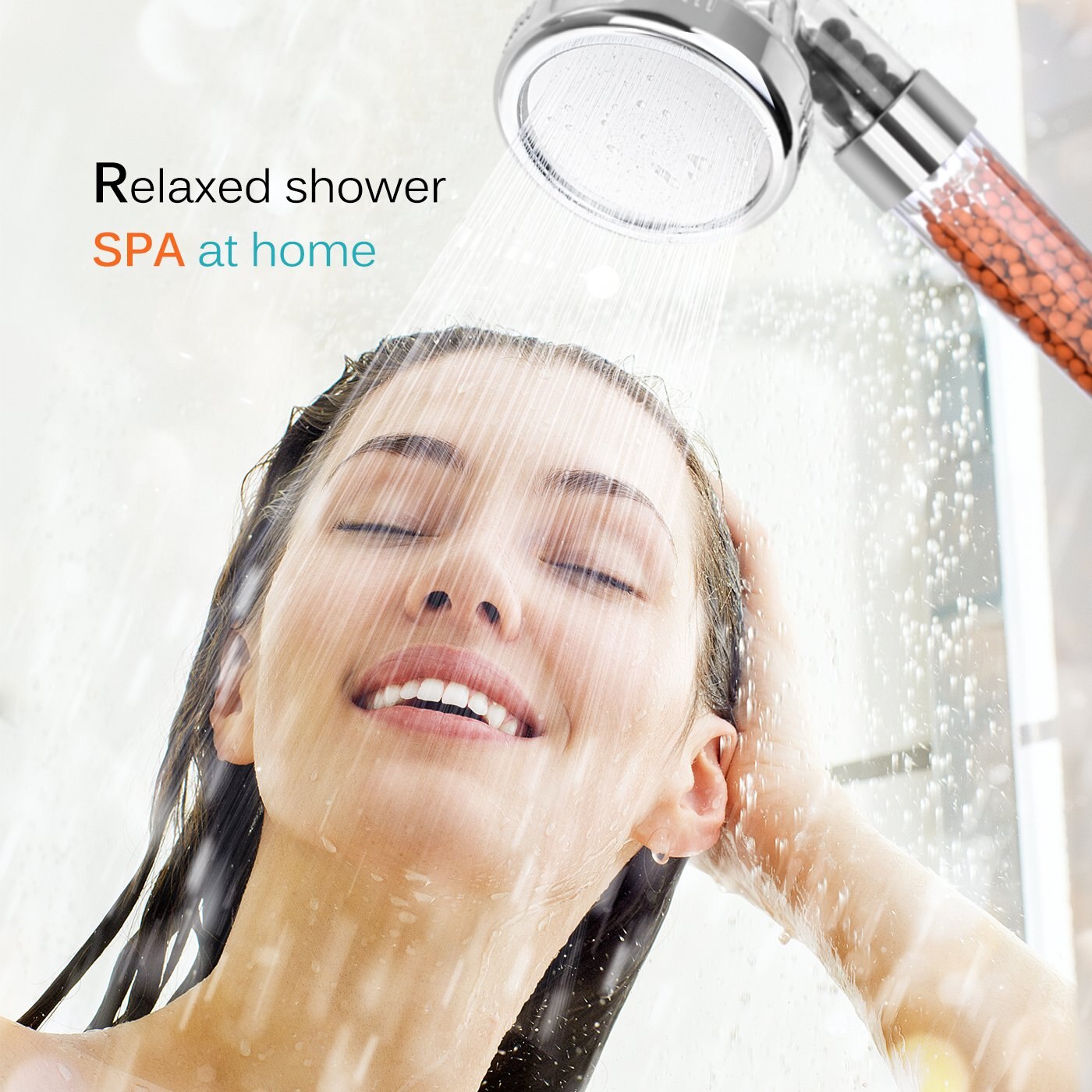 Shower Head 3 Modes Bathroom Shower Adjustable Jetting Shower Head Saving Water High Pressure Anion Filter Shower SPA