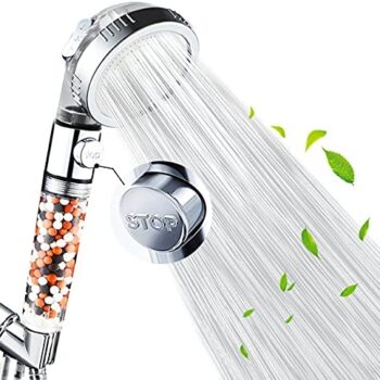 High Pressure Water Saving 3 Mode with ON/Off Pause Function Spray Filter Filtration RV Handheld Showerheads 1.6 GPM for Dry Skin & Hair Spa