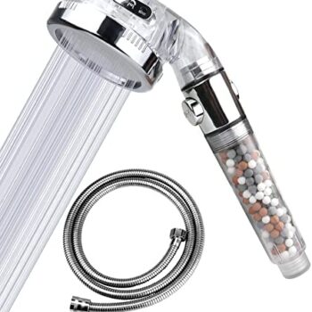 Houselerax Shower Head with Handheld, High Pressure Filter Shower Heads with 59 Inch Hose and 3 Shower Mode Function
