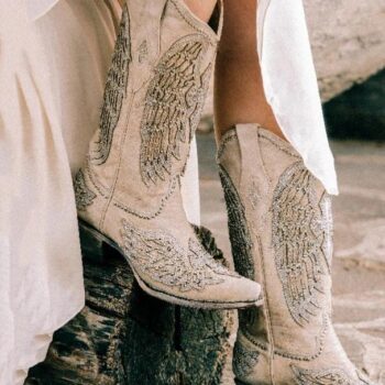 Women’s Glitter Inlaid Wings Boots
