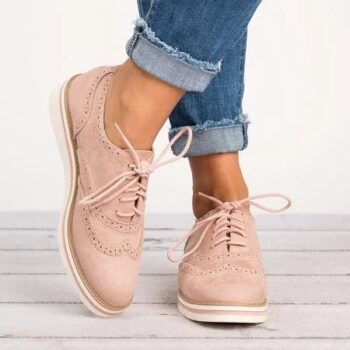 Women’s Lace Up Perforated Oxfords Shoes Plus Size Casual Shoes