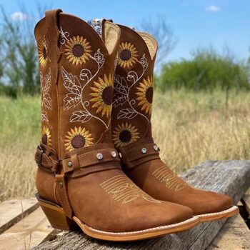 Women’s Natural Cowhide Leather Sunflower Boots