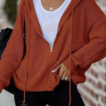 Zip Up Hoodie Long-sleeve Sweater Cardigan