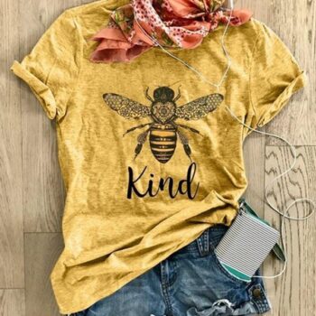 Women’s Bee Print Top Women’s Cotton T-Shirt