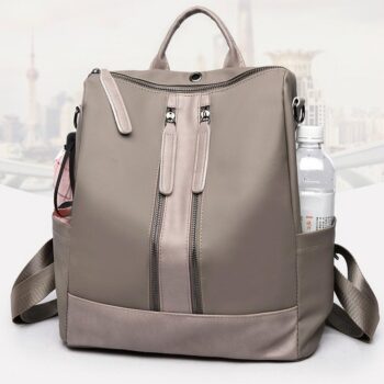 Women Leather Oxford Cloth Shoulder Bag Travel Waterproof Backpack*Women’s Fashion*