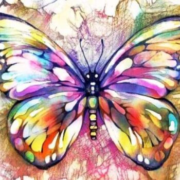 Watercolor Rainbow Butterfly – Diamond Painting Kit