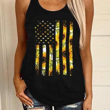 Sunflower American Flag Tank | For Women