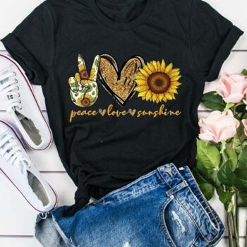 Sunflower Printed O-Neck Shirts*Women’s Fashion*