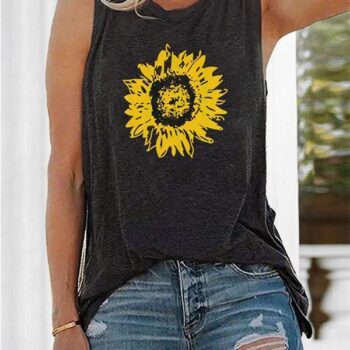 Sunflower Printed Tank | For Women