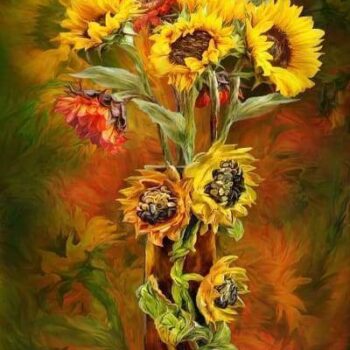 Sunflowers In Sunflower Vase – Diamond Painting Kit