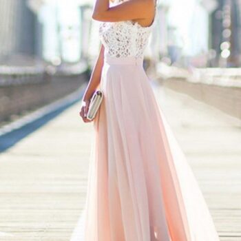 Women’s Elegant Solid Lace Tank Maxi Dress