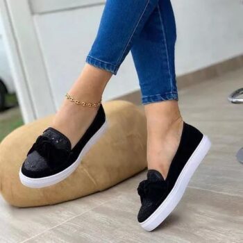 Women’s Flats Leatherette Sparkling Glitter Flat Heel Loafers
