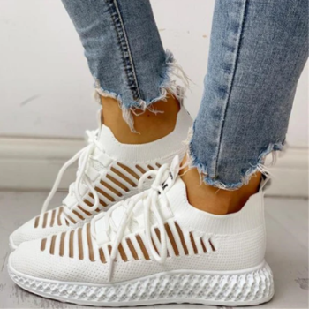 Women’s Net Surface Breathable Lace-Up Hollow Out Sneakers