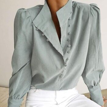 Women Vintage Stylish Button Shirts&Blouses**