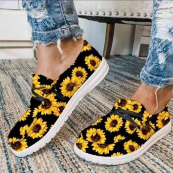 Sunflower&Rainbow  Printed Casual Loafers**