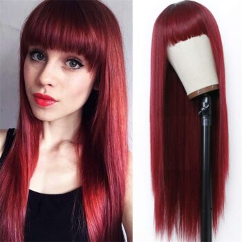 Europe and The United States New Fashion Female Color Bangs Long Straight Hair Chemical Fiber Head Cover