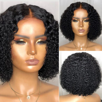 Europe and The United States Wig Set Black In Short Curly Hair Small Volume Chemical Fiber High Temperature Silk Head Cover