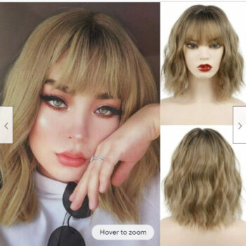 Europe and The United States Wig Female Fashion Short Hair Corn Perm Wig Rose Net High Temperature Silk Chemical Fiber Head Cover
